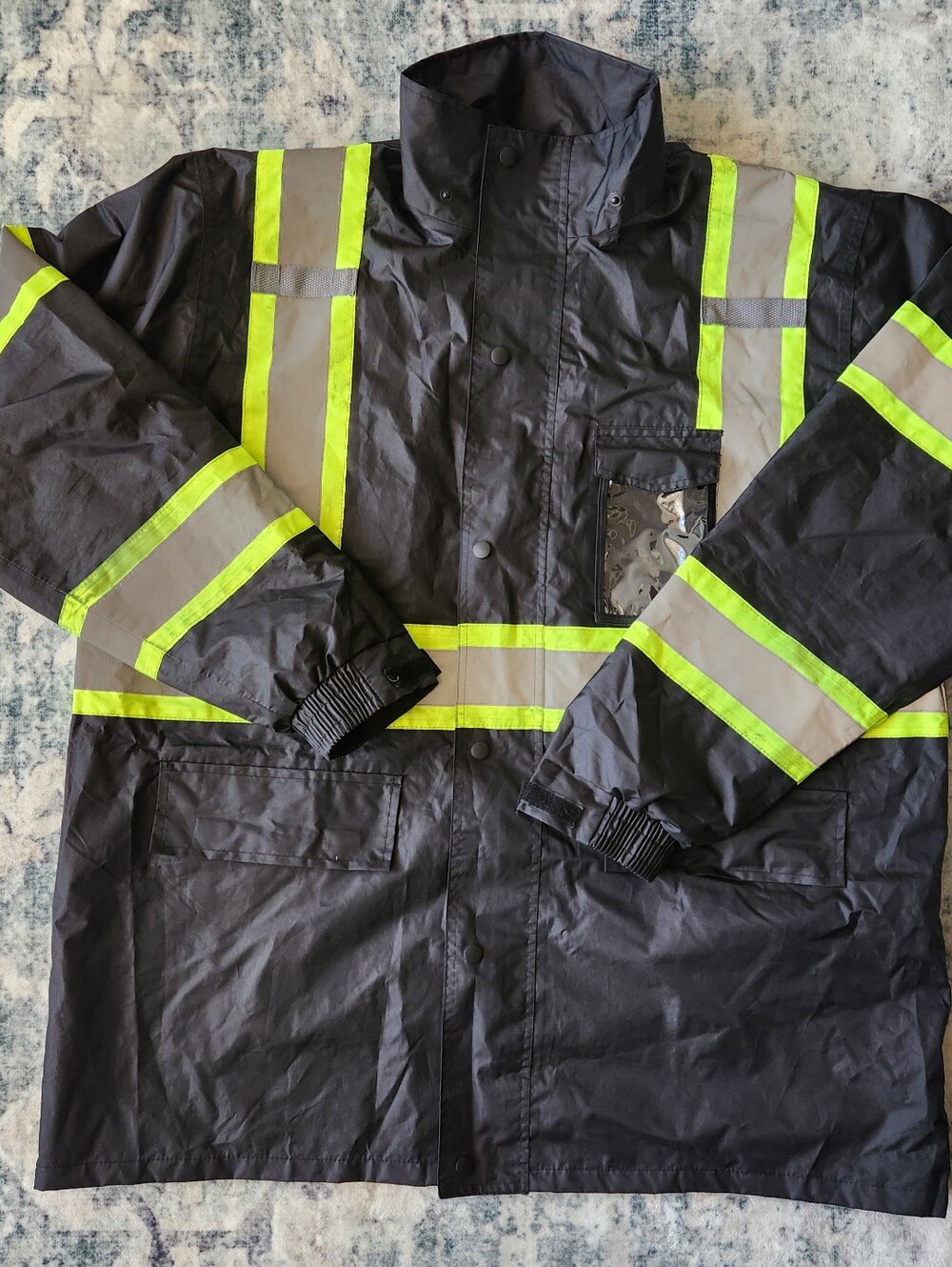 JKSafety Hi-Vis Reflective Safety Rain Jacket, XXL, Big and Tall